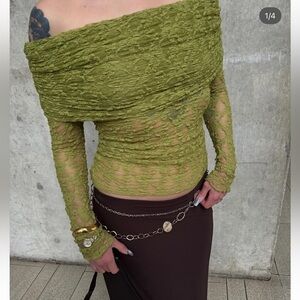 ZARA Off shoulder lace top size S